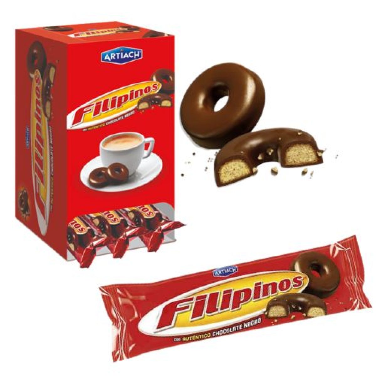 Aros Filipinos Recubierto de Chocolate Negro Artiach x15