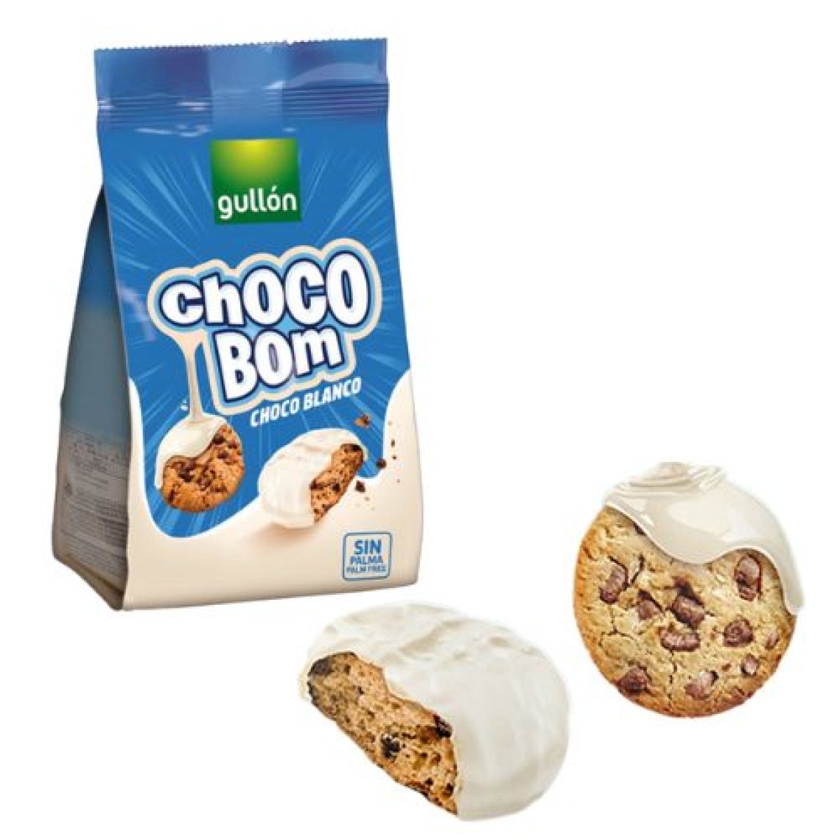 Choco Bom Galletas Recubiertas de Chocolate Blanco Gullón x12