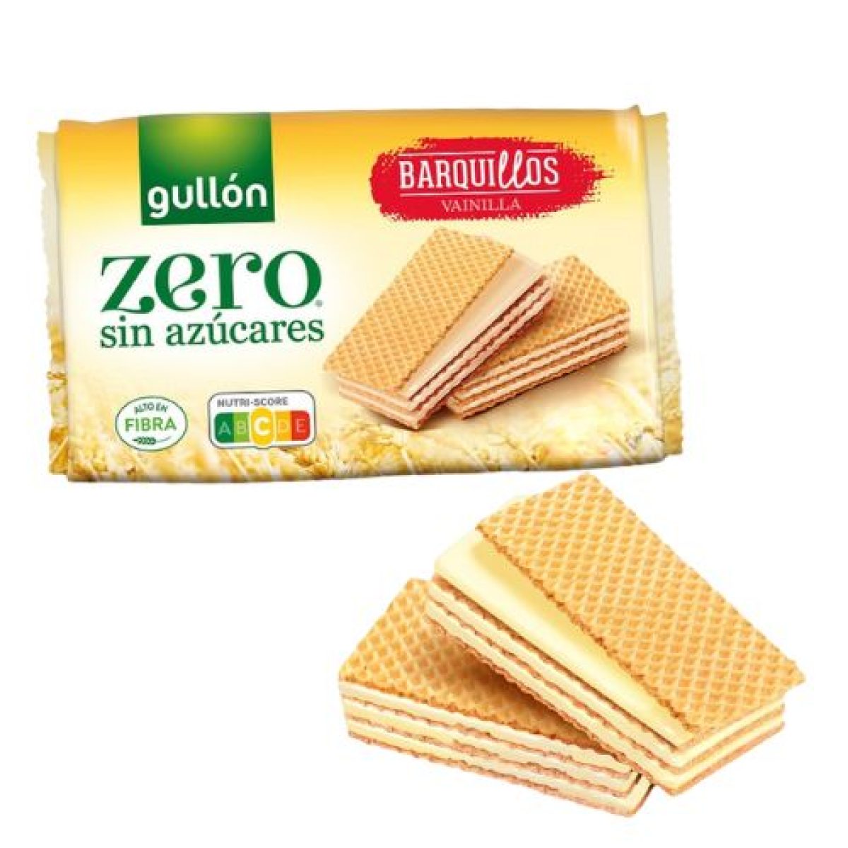 Obleas de Barquillos Rellenos de Vainilla Sin Azúcares Gullón x12