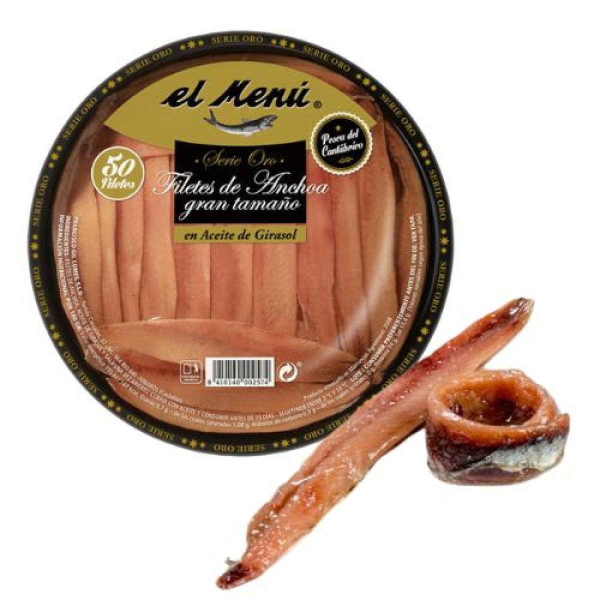 Filetes de Anchoas en Aceite de Oliva Serie Oro El Menu 600 gr