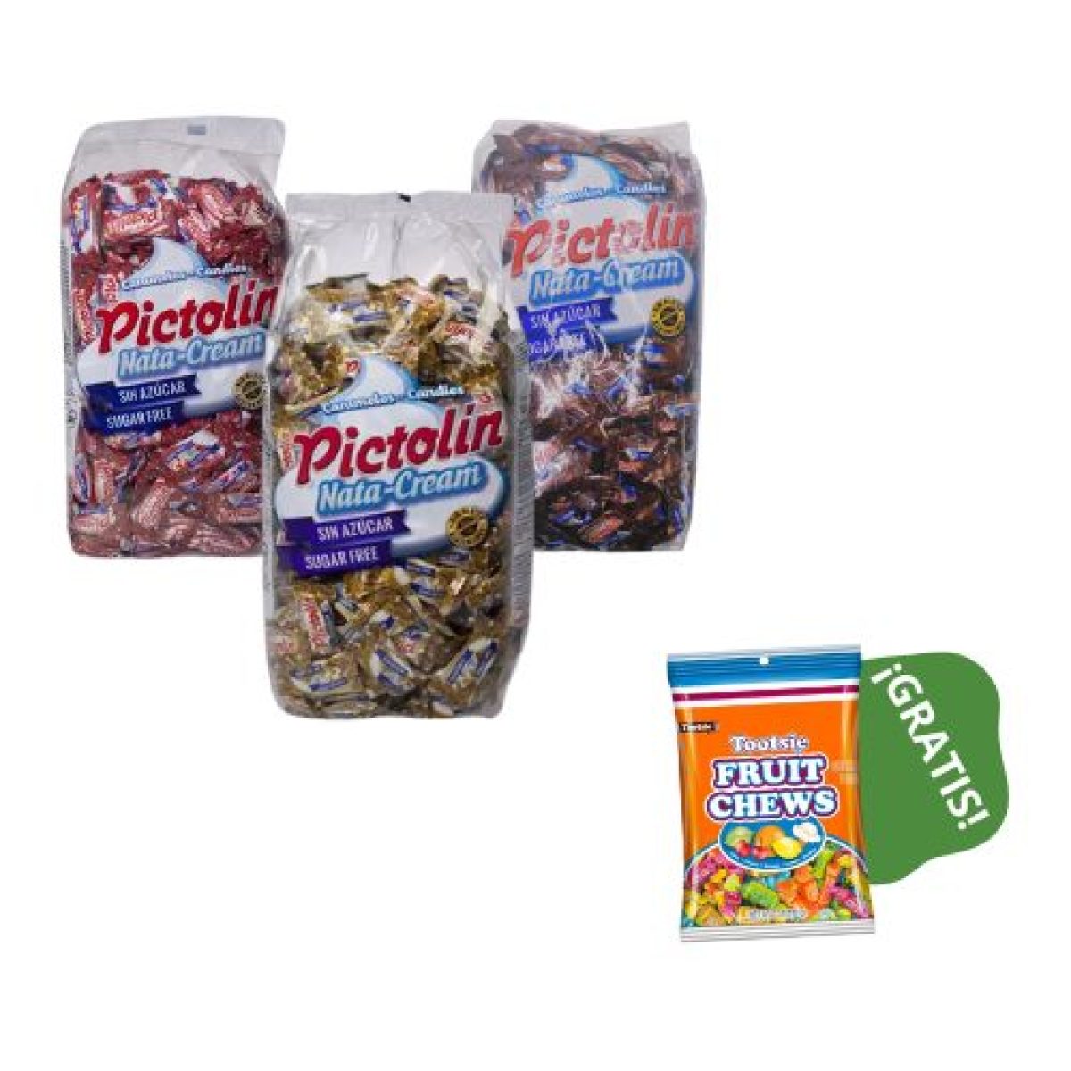 Bolsas de Caramelos Pictolin Oferta Fruit Chews Gratis 1 kg 