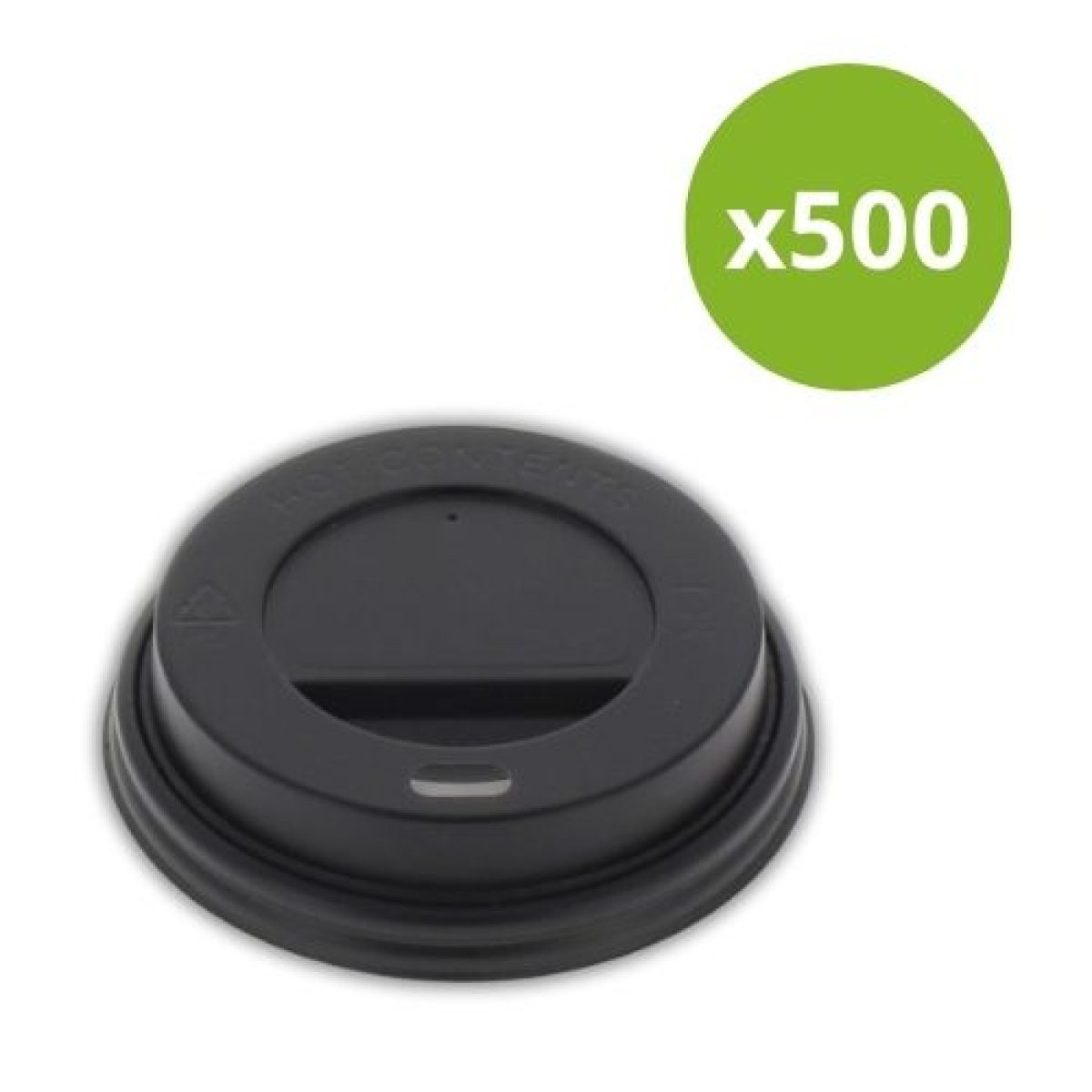 Tapas de Plástico Color Negro 8 oz x500