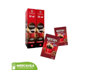 Caja de Sobres Nescafé Soluble Classic Descafeinado Intensidad 7 (100 ud)