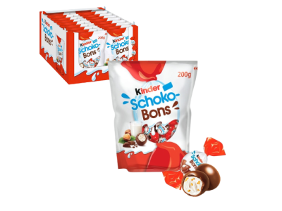Bombones Kinder Schokobons Chocolate Relleno de Avellanas 200gr (18ud)