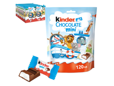 Sobres Individuales de Kinder Chocolate Mini de Leche 120gr (16 ud)