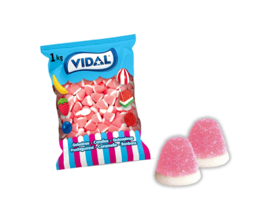 Besos de Fresa y Nata Recubiertos de Azúcar Vidal 1 kg