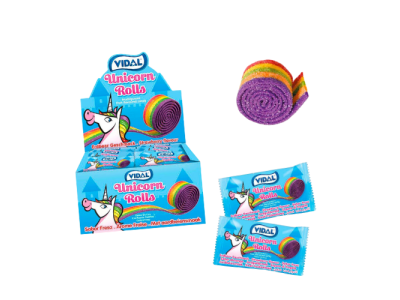 Lengua de Azúcar Multicolor Rolla Belta Unicornio Vidal (24 ud)