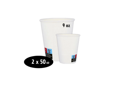 Caja de Vasos de Papel para Máquinas Vending 9 oz (100 ud)