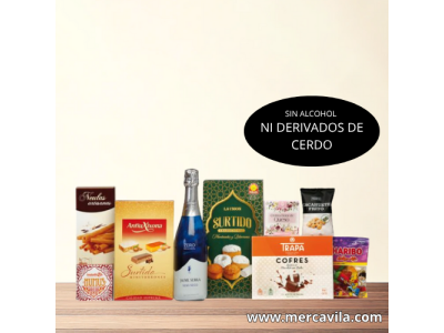 Cesta de Navidad con Sin Alcohol ni Derivados de Cerdo Lote 85