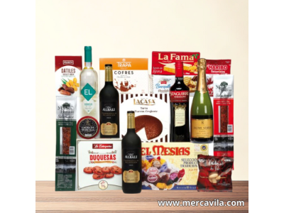Cesta de Navidad con Botellas y Dulces Navideños Lote 103