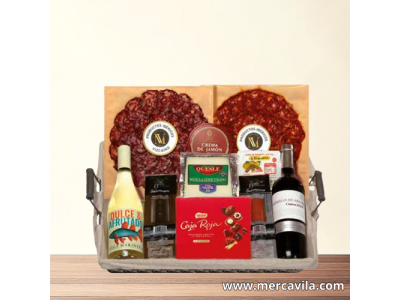 Bandeja de Navidad con Botellas y Dulces Navideños Lote 200