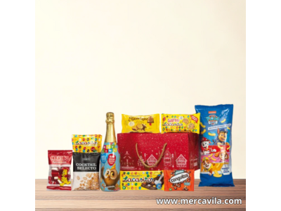Cesta de Navidad Infantil y Dulces Navideños sin Alcohol Lote 203