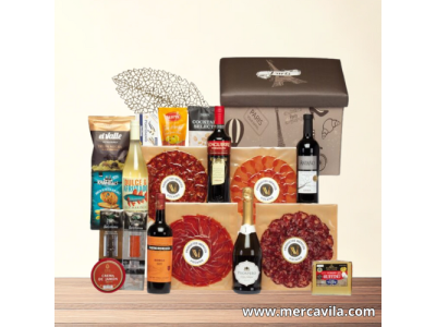 Cesta de Navidad con Botellas y Embutidos Lote 309