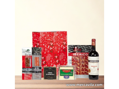 Cesta de Navidad con Botellas y Embutidos Lote 531