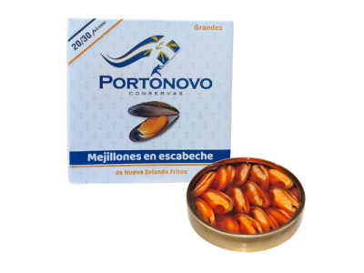 Mejillones Fritos en Escabeche Portonovo Conservas 20/30 piezas 