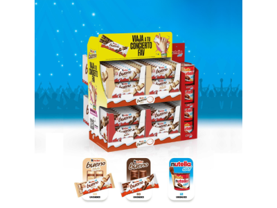 Expositor de Kinder Bueno y Nutella and GO Lote Gasolineras (132 piezas)