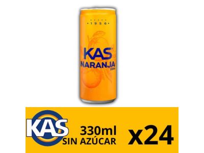 Latas de Kas Sabor Naranja Zero Azúcar con Gas x24