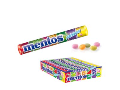 Grageas Masticable Mentos Rainbow Sabor a Frutas x20