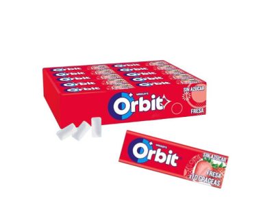 Chicles Orbit fresa grageas sin azúcar x30