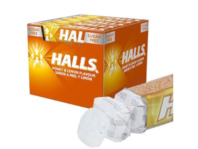 Caramelos Halls miel y limón sin azúcar x20