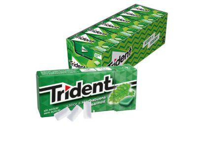 Chicles Trident Grageas Sabor Hierbabuena Sin Azúcar x24