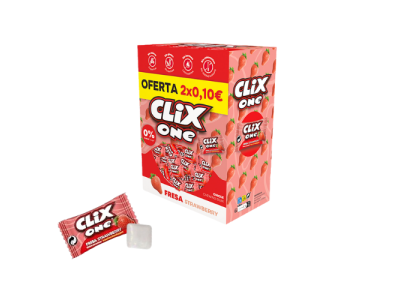 Chicles Sabor Fresa Clix sin Azucar Fleer (150 ud)