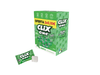 Chicles Sabor Menta Verde Clix sin Azúcar Fleer (150 ud)