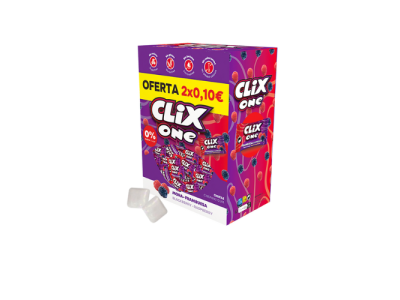 Chicles Sabor Mora Clix sin Azúcar Fleer (150 ud)