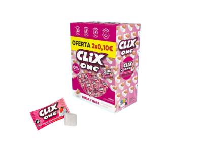 Chicles Sabor Fresa y Nata Clix sin Azucar (150 ud)