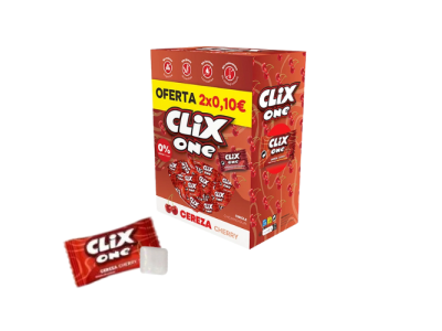Chicles Sabor Cereza Clix Sin Azúcar (150 ud) 