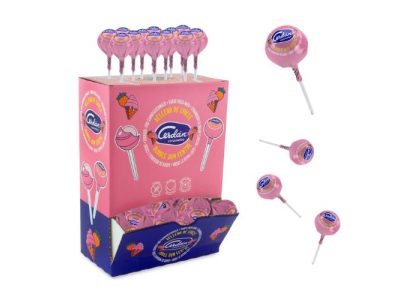 Chupa Relleno de Chicle Fresa y Nata Cerdán x100