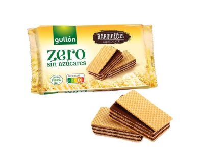 Obleas de Barquillos Rellenos de Chocolate Sin Azúcares Gullón x12
