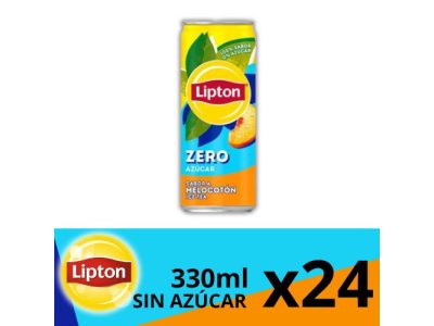 Latas de Té Lipton Sabor Melocotón Sin Azúcar x24