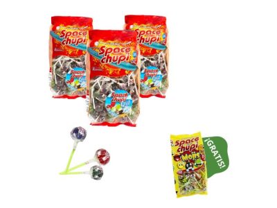 Bolsas de Caramelos con Palo Space Chupi Oferta x100