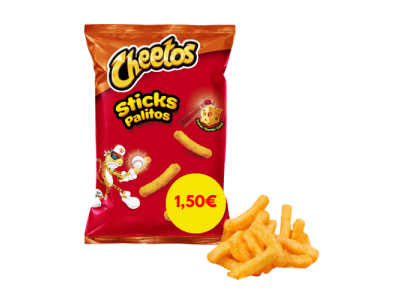 Aperitivos Fritos Cheetos Stick Sabor Ketchup x15