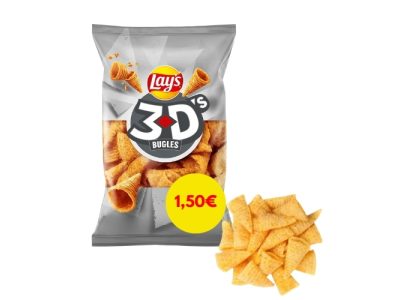 Conos de Maíz Fritos Lays Bugles 3Ds Sabor Queso Pepsico x16